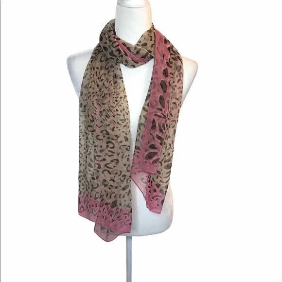 From The Good Bead Accessories - NEW From The Good Bead Leopard Silky Scarf Pink
